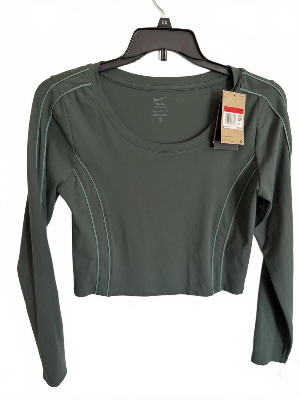 NWT Sporty-Chic Nike One Fitted Dri-FIT Cropped Performance Shirt Women's Large